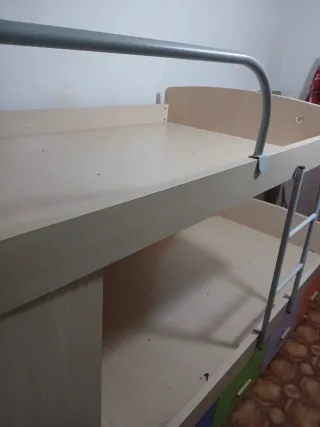 Literas tren madera clara