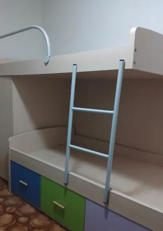 Literas tren madera clara