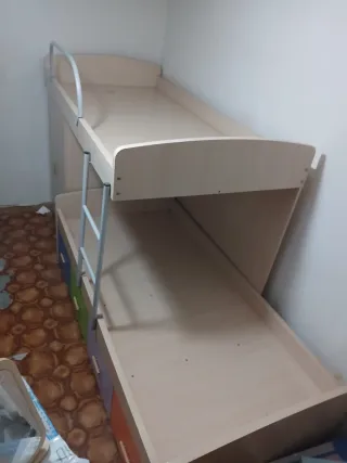 Literas tren madera clara