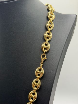 Ref36 Cadena granos de cafe de oro de 18k