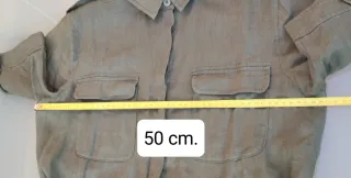 Vestido Lino Benetton Talla XS Verde Oliva