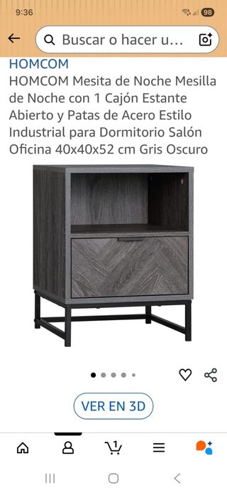 Mesita de noche HOMCOM industrial