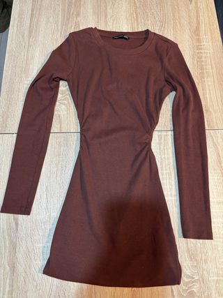 Vestido Zara marrón manga larga