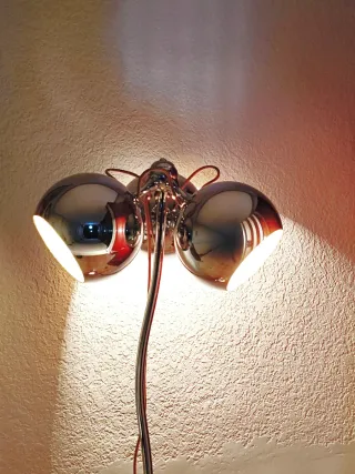 Lámpara pie cromada eyeball 3 luces space age 70's