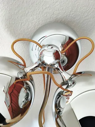 Lámpara pie cromada eyeball 3 luces space age 70's