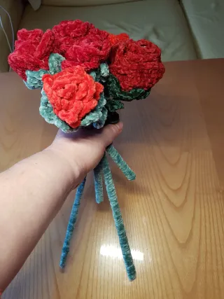 Rosas de ganchillo hechas a mano