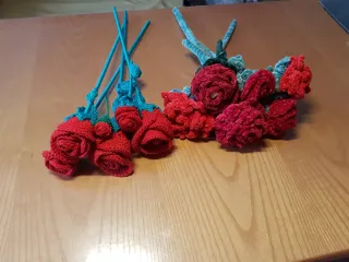 Rosas de ganchillo hechas a mano