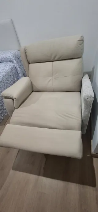 Sillón relax beige tela