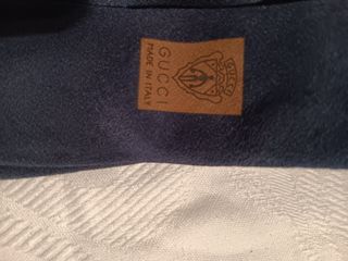 Cravatta Gucci vintage logo blu e oro