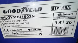 Zapatos de seguridad Goodyear negros y amarillos