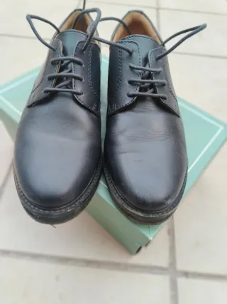 Zapatos niño comunión piel azules