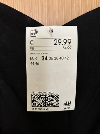 Vestido negro tirantes mujer 34 H&M nuevo