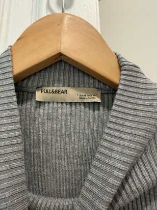 Top gris manga larga cuello alto