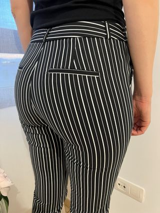 Pantalones a rayas Talla 40 blanco y negro