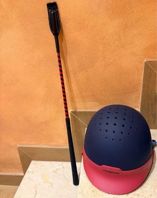 Casco y fusta equitación