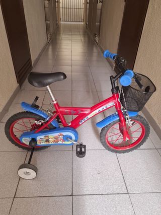 Bicicleta Patrulla Canina Roja y Azul