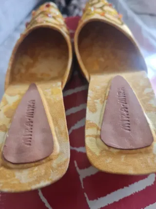 Mules Bordado  Cuentas T.39 Impecables