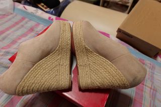 Sandali Zeppa Corda Scamosciato Malien Beige
