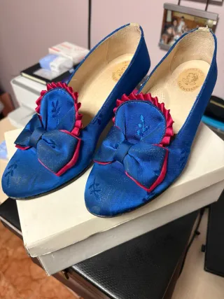 Traje Fallera Azul y Dorado Completo