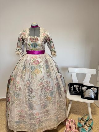 Traje de Fallera Adulta Multicolor