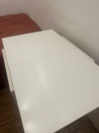 Mesa auxiliar blanca extensible plegable 92x60cm