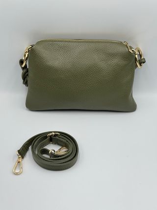 Borsa vera pelle verde donna