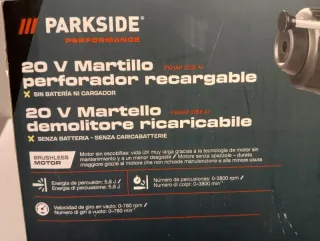 Martillo Perforador Parkside 20V Profesional