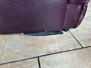 Sofá de piel burdeos 2 plazas