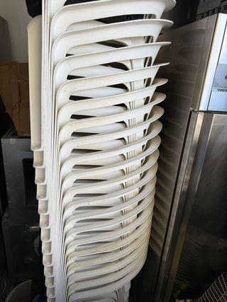 Sillas Blancas Apilables Plástico Terraza