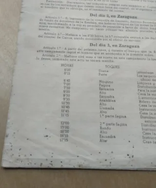 Documento Órdenes del Tercio Sanjurjo 1937