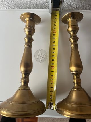 Pareja Candelabros Bronce Vintage