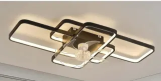 Lámpara Techo Moderna Negra y Transparente