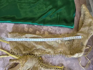 Botas altas encaje mujer beige/dorado