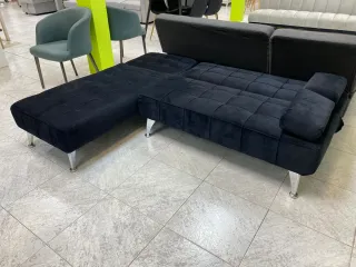 Sofá Cama Negro Tela