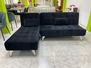 Sofá Cama Negro Tela