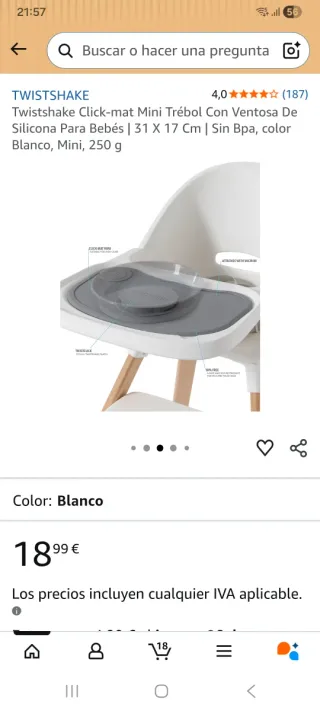 Twistshake Click Mat Base Silicona Bebé