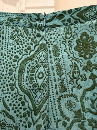 Falda pantalón Zara verde y turquesa