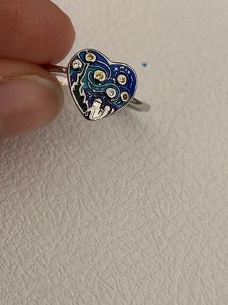 Anello Argento 925 Cuore Van Gogh Regolabile