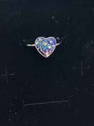 Anello Argento 925 Cuore Van Gogh Regolabile