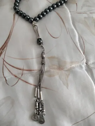 Rosario Islámico Hematita y Plata