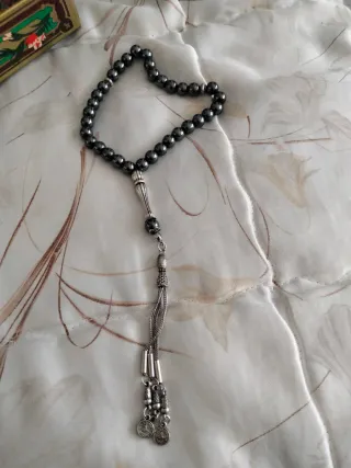 Rosario Islámico Hematita y Plata