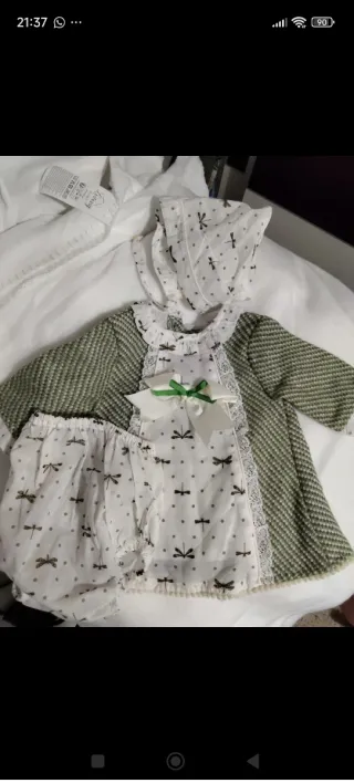 Conjunto bebé vestido y braguita libélulas