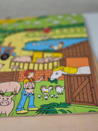 Puzzle Madera Granja Niños