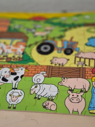 Puzzle Madera Granja Niños