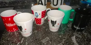 Lote( 6 tazas de porcelana regalo) taza negra