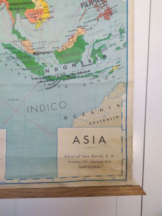 Mapa Asia Seix-Barral 1959 120x90 cm