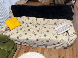 Sofá Terciopelo Verde Vintage Años 60 (3 Plazas)