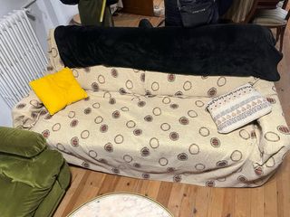 Sofá Terciopelo Verde Vintage Años 60 (3 Plazas)