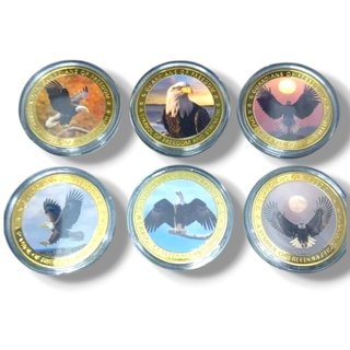6 MONEDAS CONMEMORATIVAS DE 40 MM ÁGUILAS