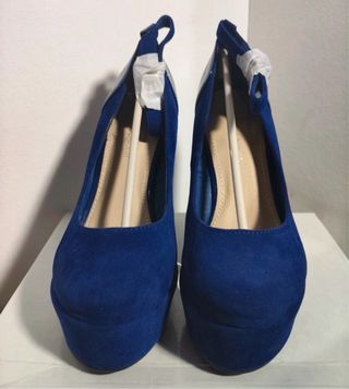Zapatos de tacón de cuña azules